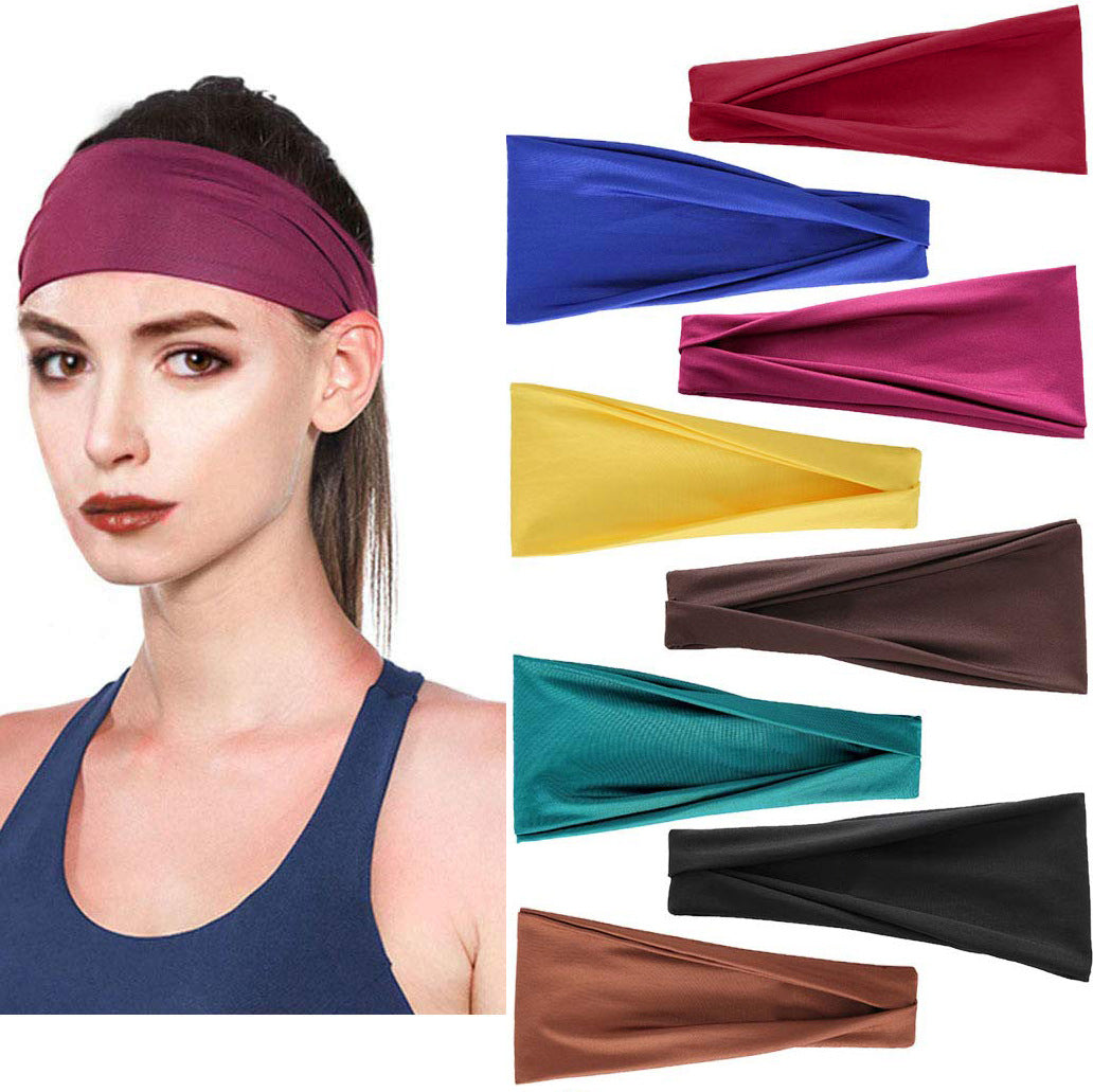 Bandeau de yoga de sport polyvalent couleur solide stretchy