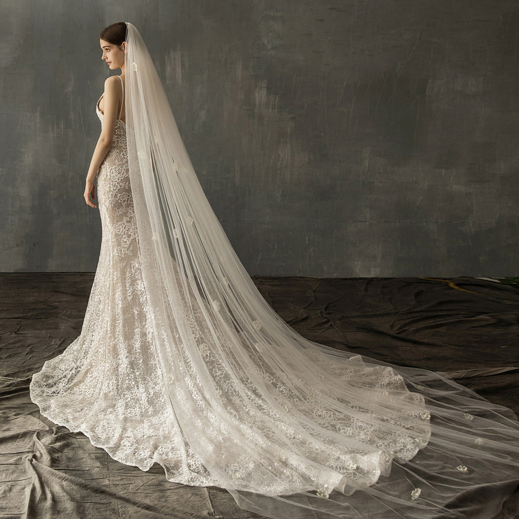 Église nuptiale Mariage Perle Long Tail Tulle