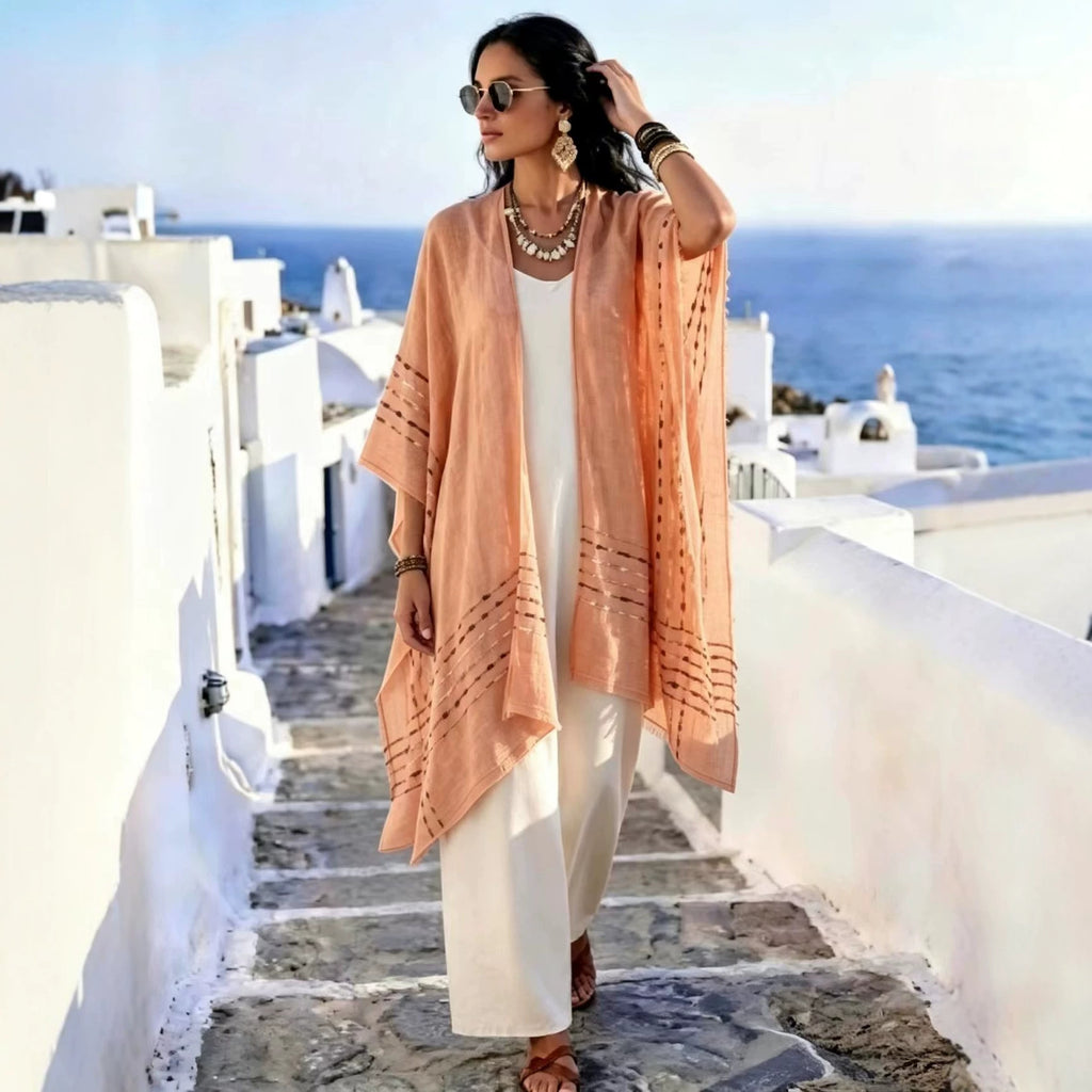 Nouveau style Sun-protective Shaw Womens Resort-style Knitted Cardigan