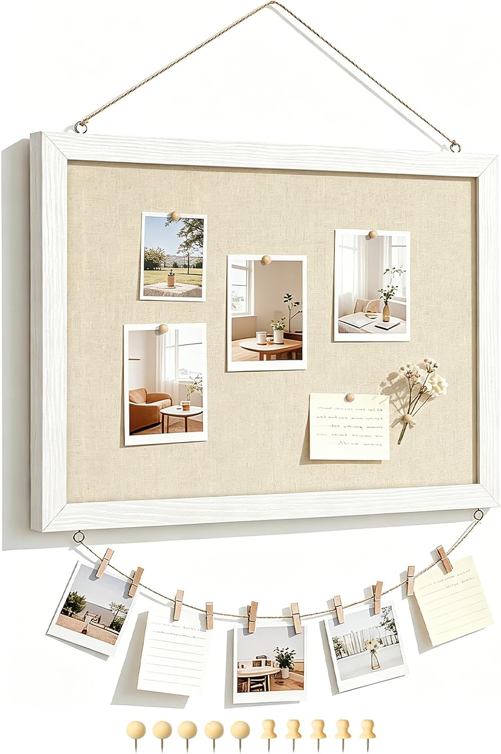 Tableau d'affichage à double bord avec lin