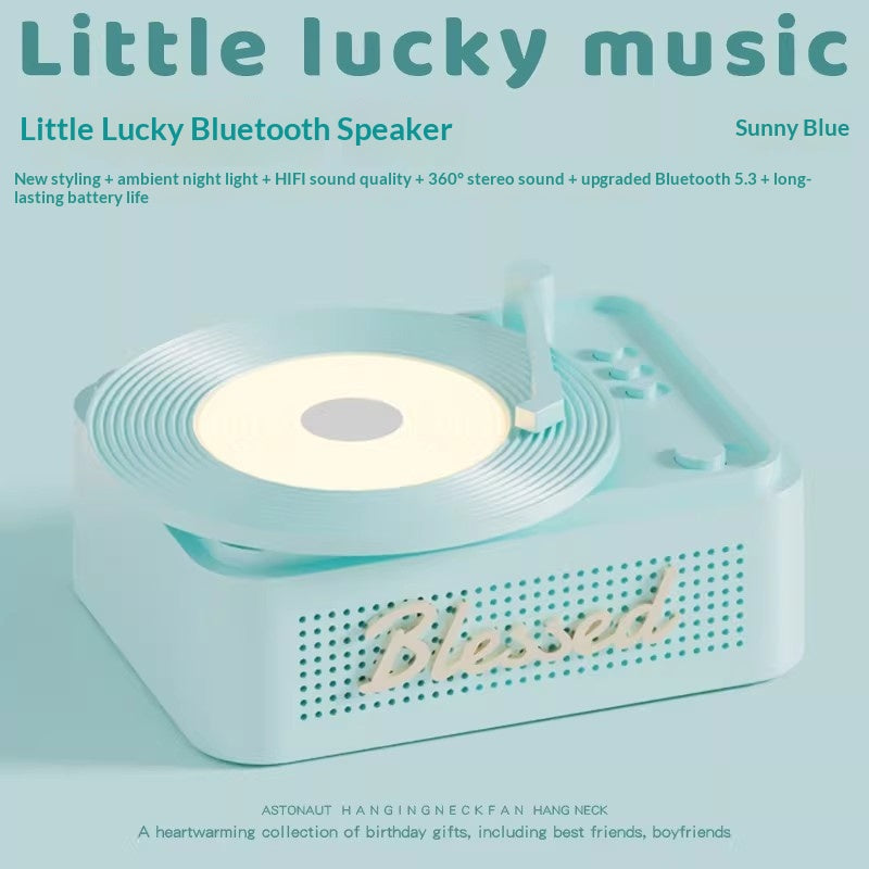 Lumière de nuit rétro de style vinyle et haut-parleur Bluetooth tout-en-un sans fil