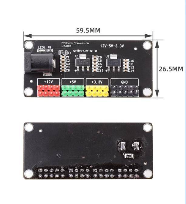 3.3v 5v 12v Module de conversion de tension de sortie multicanaux