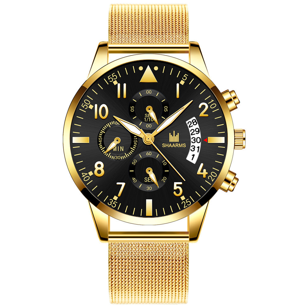 Concept Men's Mesh Strap Calendrier Montres Quartz