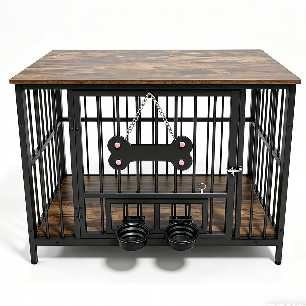 Bois ancien grain de chien bord de cage