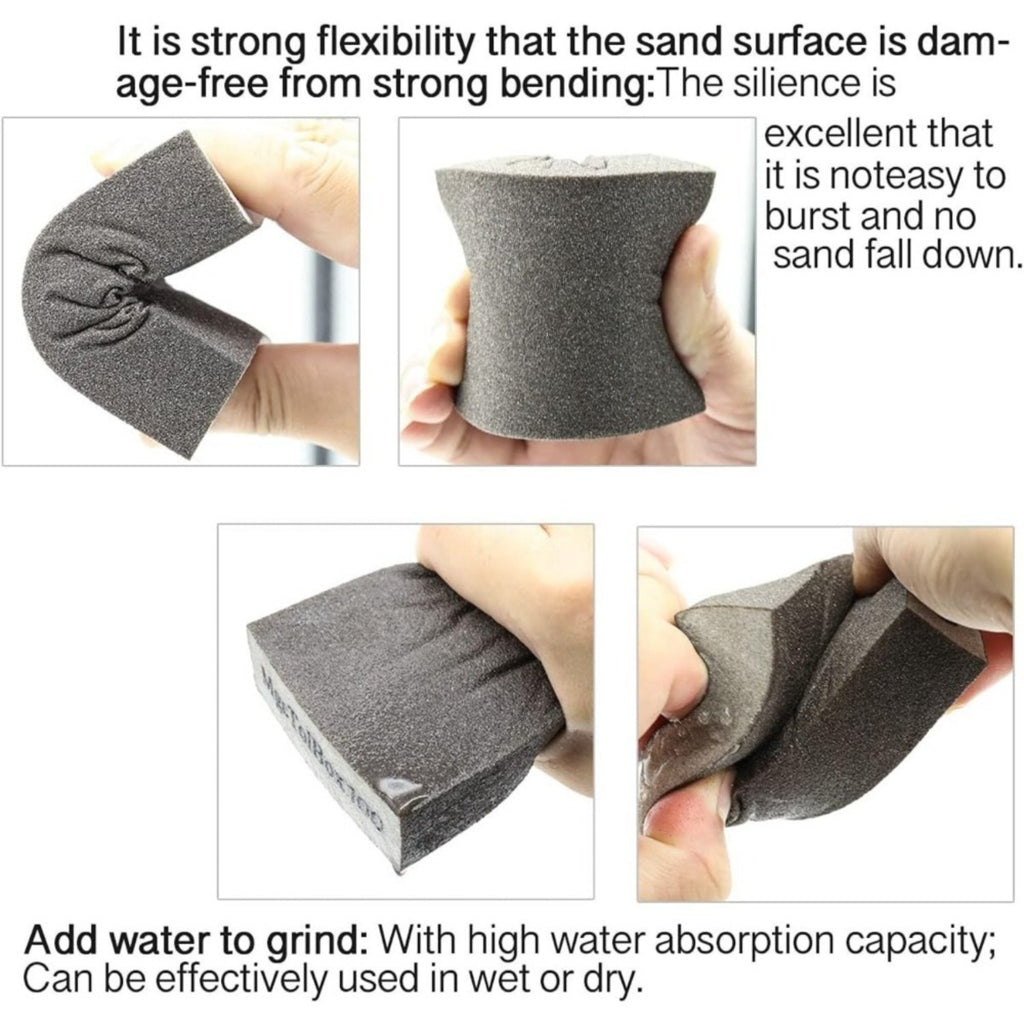 Set of 6 assorted sanding sponges for wood