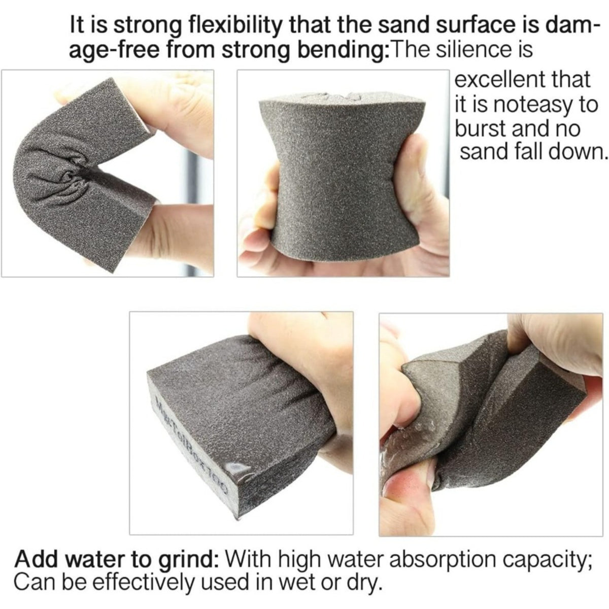 Set of 6 assorted sanding sponges for wood