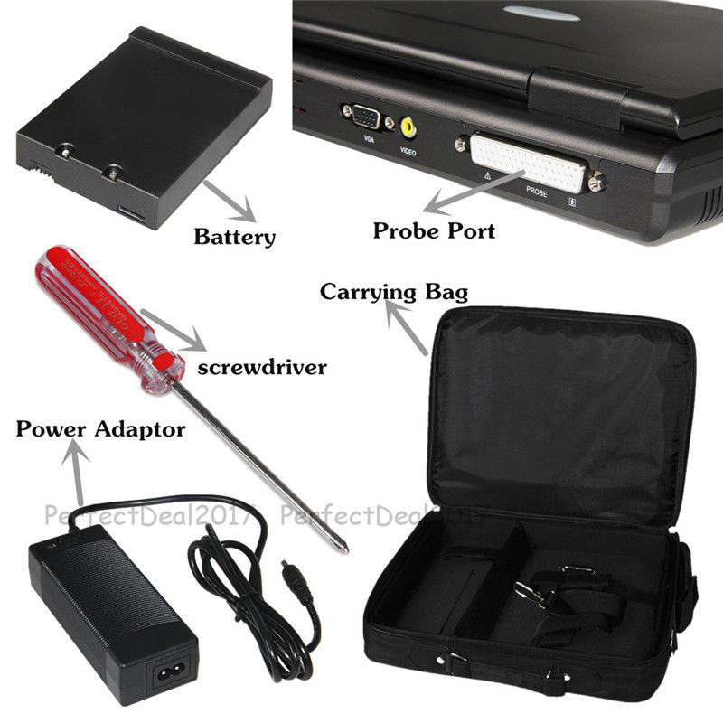 Détecteur à ultrasons portatif Ordinateur portable numérique de diagnostic 3.5 Convex sonde