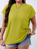 T-shirt Bishop-Sleeve pour femme Col rond