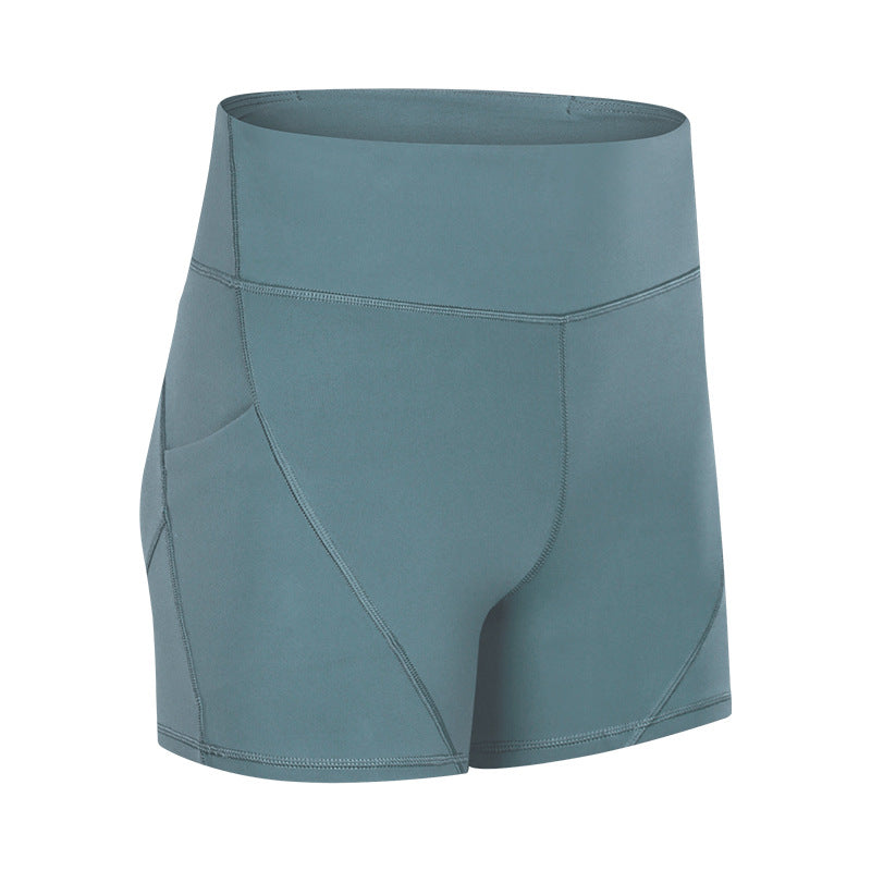 SHINBENE Anti-suisse Plain Sport Athletic Short Femmes Haute Taille douce Coton Feel Fitnes