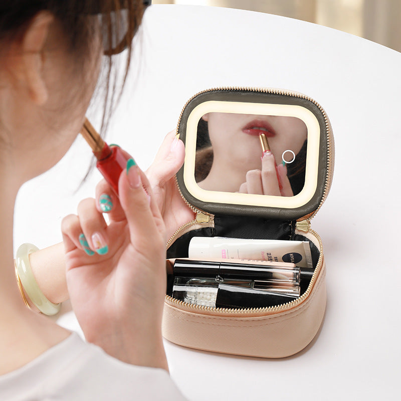 Sac cosmétique portable avec lumière LED