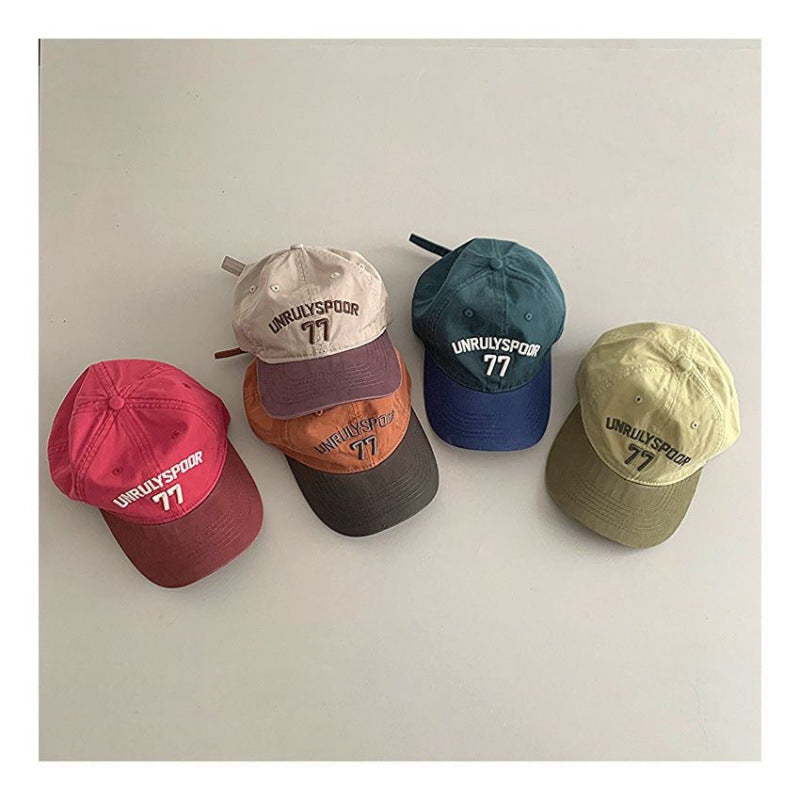 Stylish Casual Soft-crown Color-block Casquette de baseball pour enfants