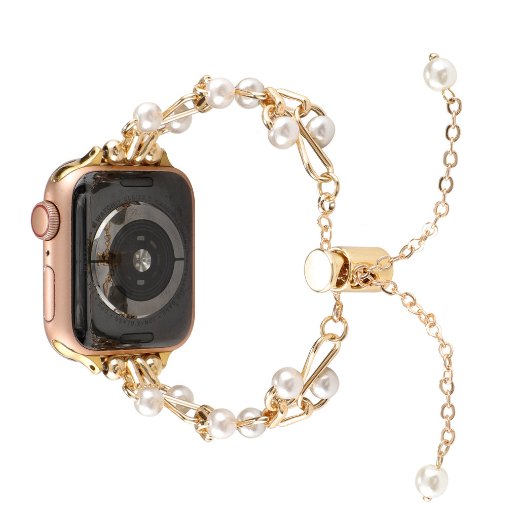 Bracelet de collier d'amour de perles en métal de fruits de montre intelligente