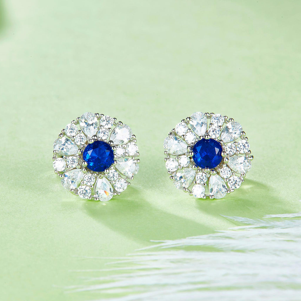 S925 Boucles d'oreilles en cluster en argent sterling