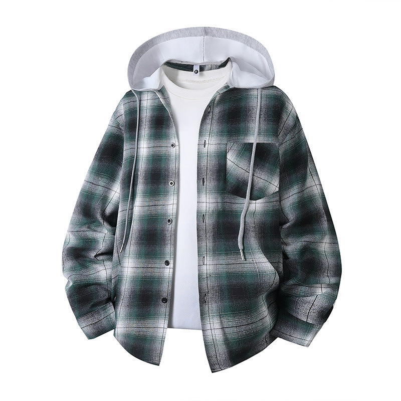 Printemps et automne Hommes et femmes Plaid chemise à manches longues