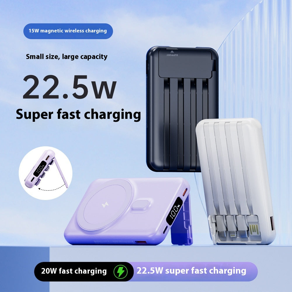 Magnetic Wireless Power Bank with Cable Mobile Power