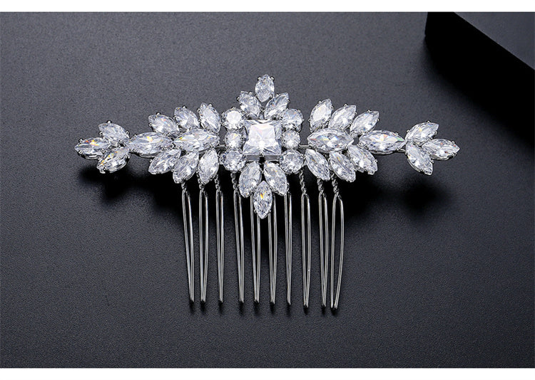 S925 Pure Silver Moissanite Fashionable Peigne Cheveux Mariée Vêtements de coiffure de luxe légers