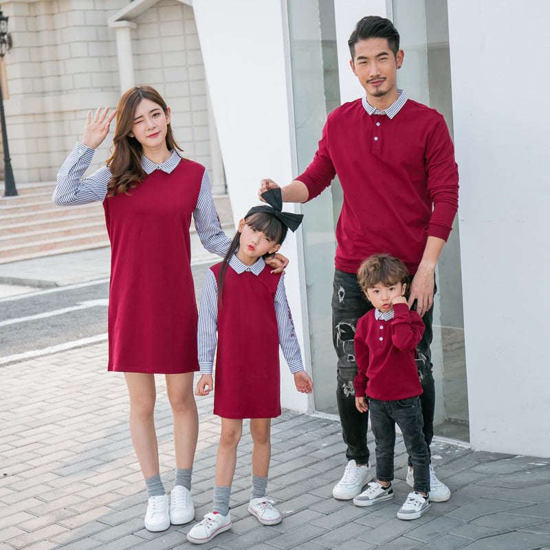 Costume famille-enfant d'automne et d'hiver