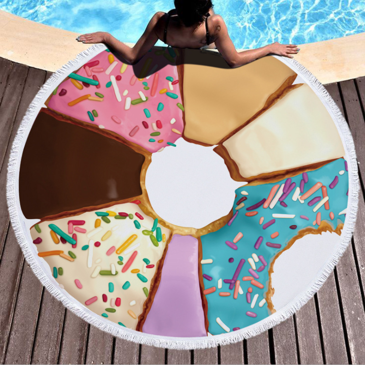 Tapis de plage rond de fruits