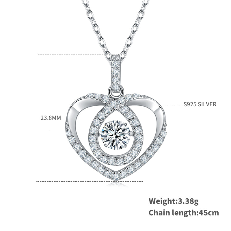 S925 Argent Sterling 0.5ct D Couleur VVS1 Moissanite Collier ouvert 45cm Platine