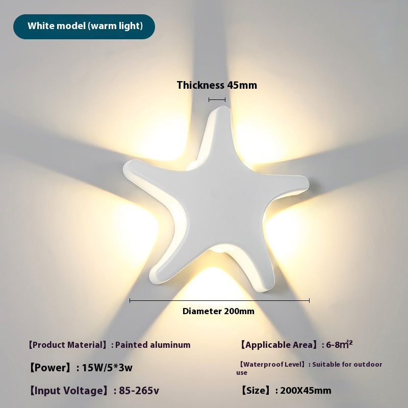 Outdoor Waterproof Starfish Made Corridor Aisle Chambre Fond Mur Décoration Mur La