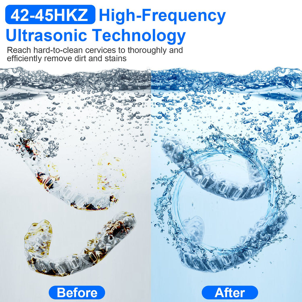 1Pc Ultrasonic Retainer Cleaner 45kHz Machine de nettoyage à ultrasons avec 3 modes 230ML Capac
