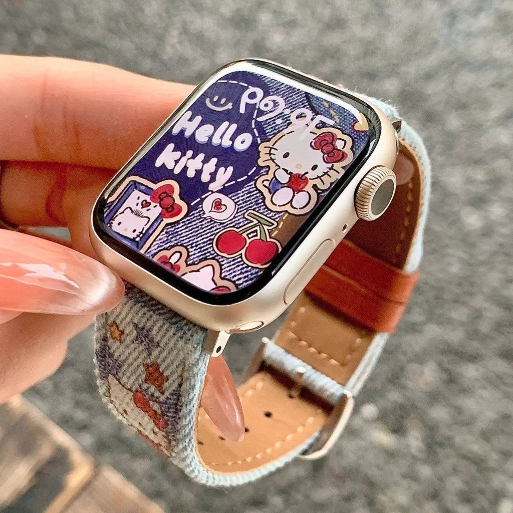 Bracelet de montre denim de dessin animé pour Smartwatches Bracelet IWatch