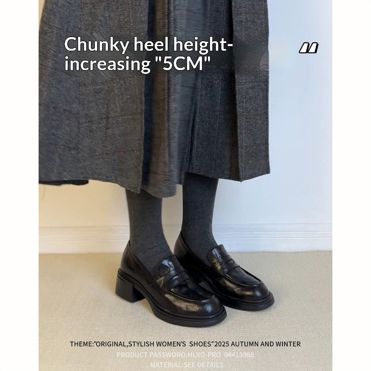 Rétro Pompes à orteils ronds à talons chunky