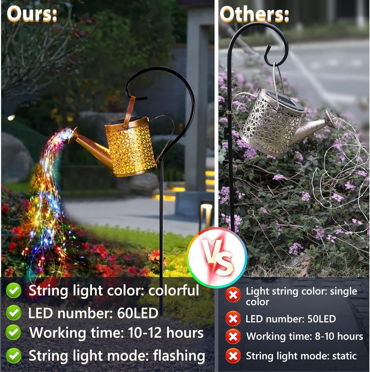 L'arrosage solaire extérieur peut avec lumières Jardin Décor Grandes lanternes solaires suspendu W