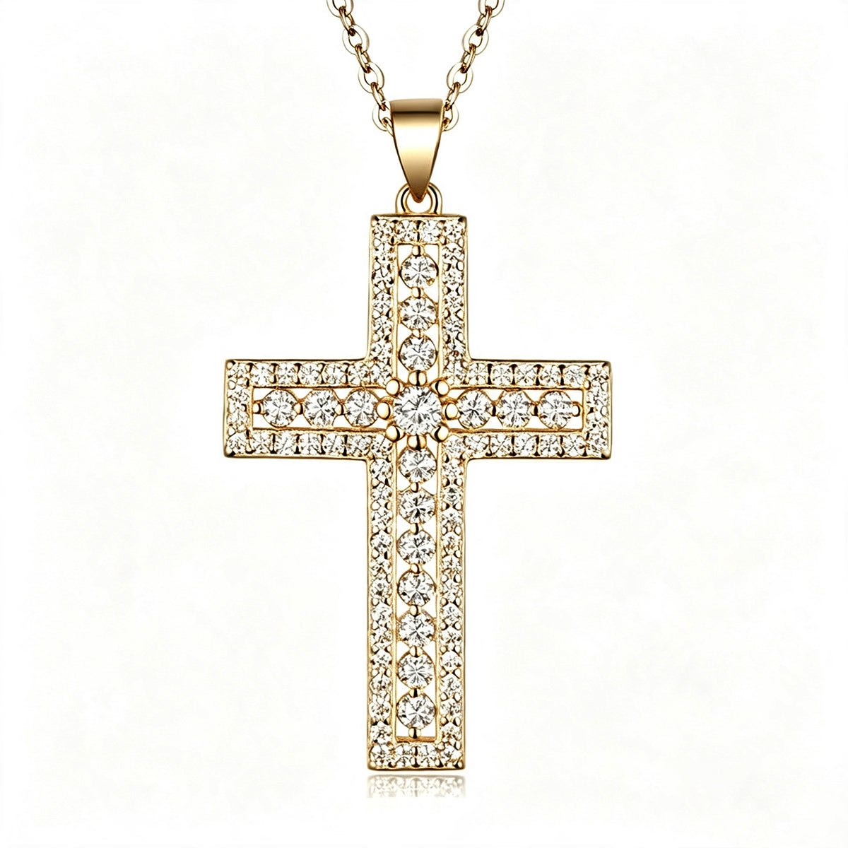 S925 Argent Sterling D Couleur VVS1 Moissanite Pave Collier Cross 45cm Platine plaqué GRA