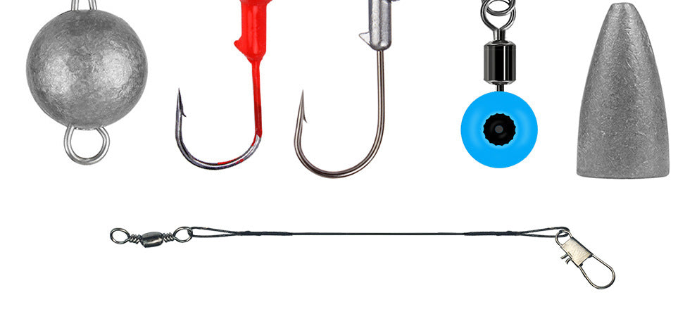Weihe 257 pièces Lure Fishhook Accessoires Suit Texas Fishing Sea Fishing Rock Fishing Set