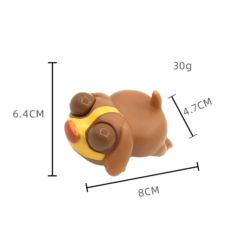 Cute Pet Squishy chien endormi avec des yeux enflammés Stress-Relief Squeeze Jouet pour la libération et Fu