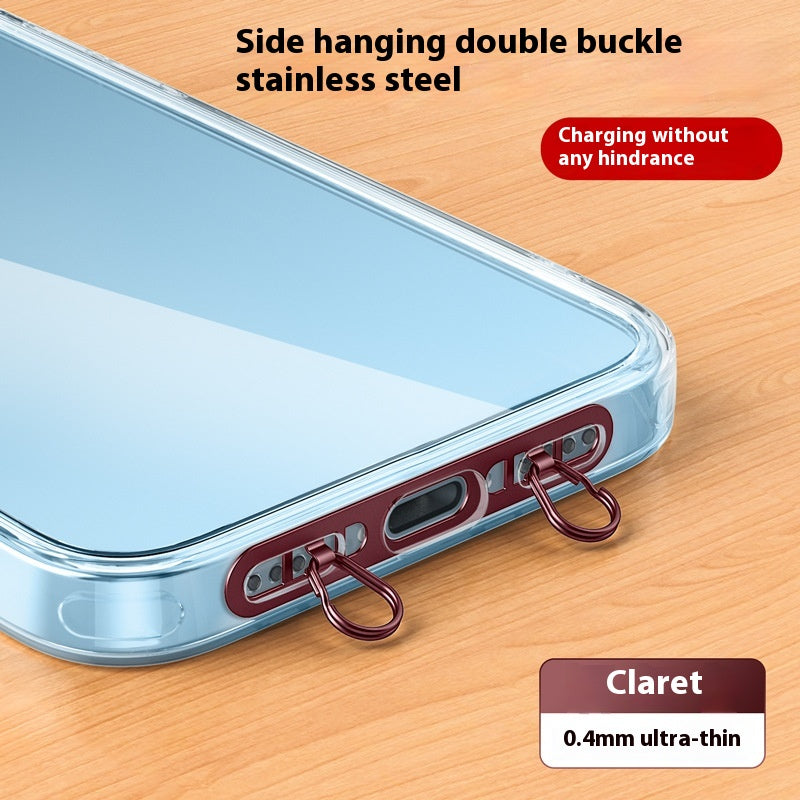 Téléphone mobile Lanyard Acier inoxydable côté suspension Clip anti-perte joint double boucle