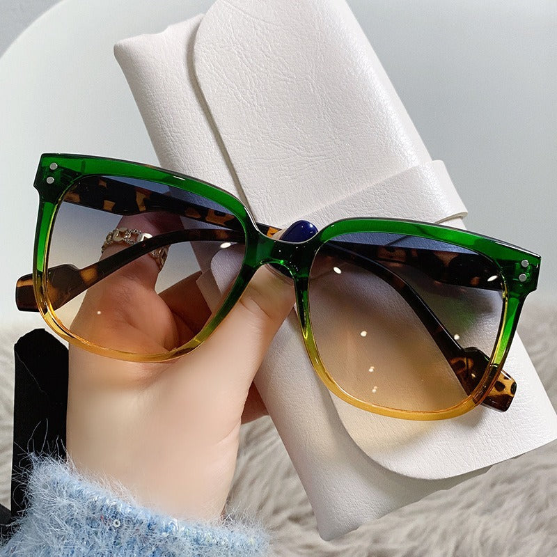 Lunettes de soleil résistantes aux UV rétro surdimensionnées