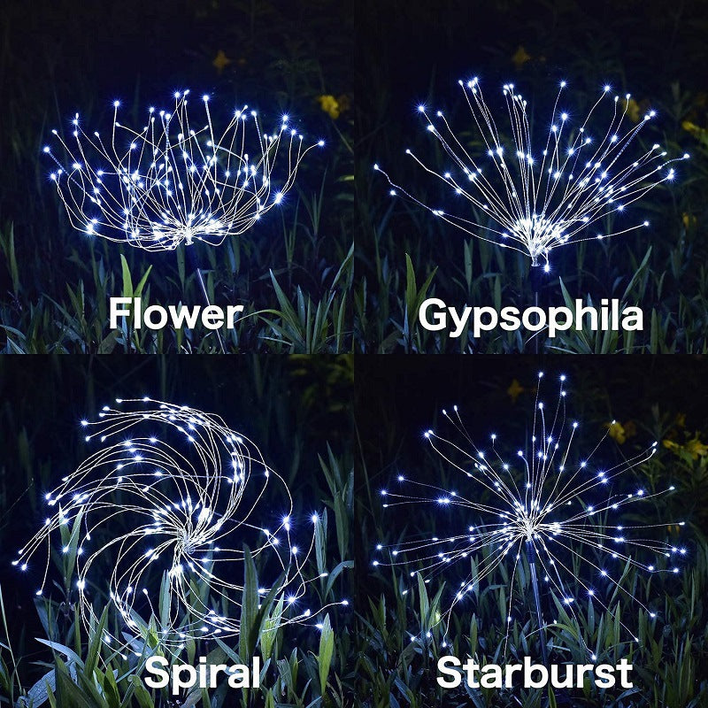 Solar Fireworks Lampe Faites glisser une sortie de pelouse imperméable