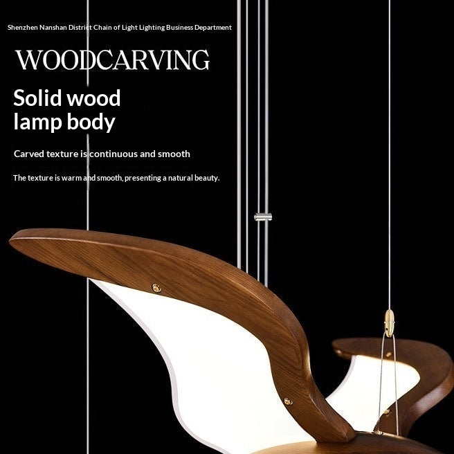Lustre en bois massif Design créatif White Ash luminaire