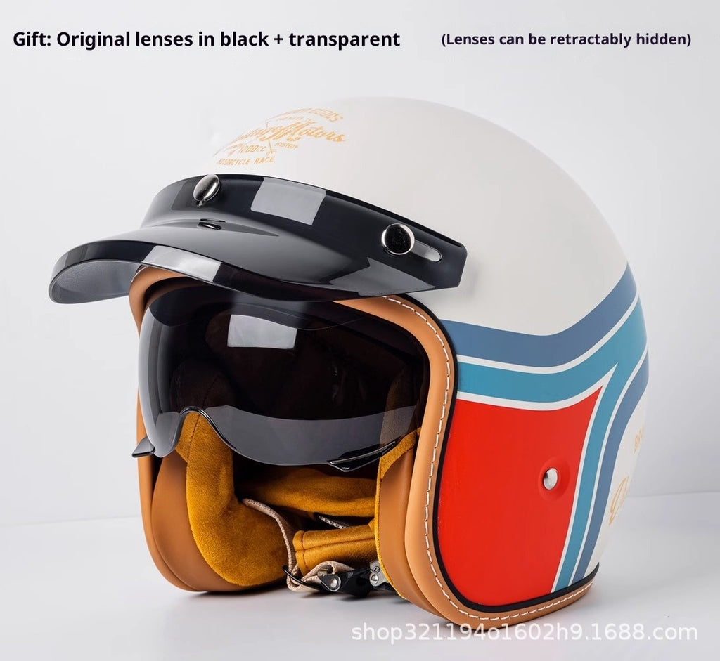 Casque de moto Casque de moto homme et femme voiture électrique Gants intégrés