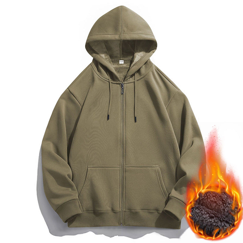 Men's Hooded Pullover Hoodie Autumn Fit Lined and Thick