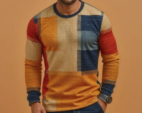 T-shirt homme 3D numérique imprimé ronde de la mode de cou