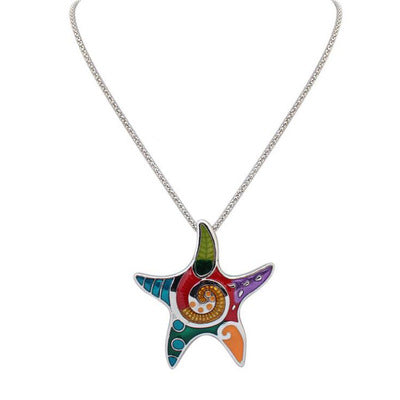 Couleur goutte d'huile Collier Sea Star