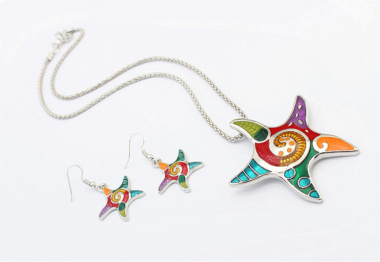 Couleur goutte d'huile Collier Sea Star