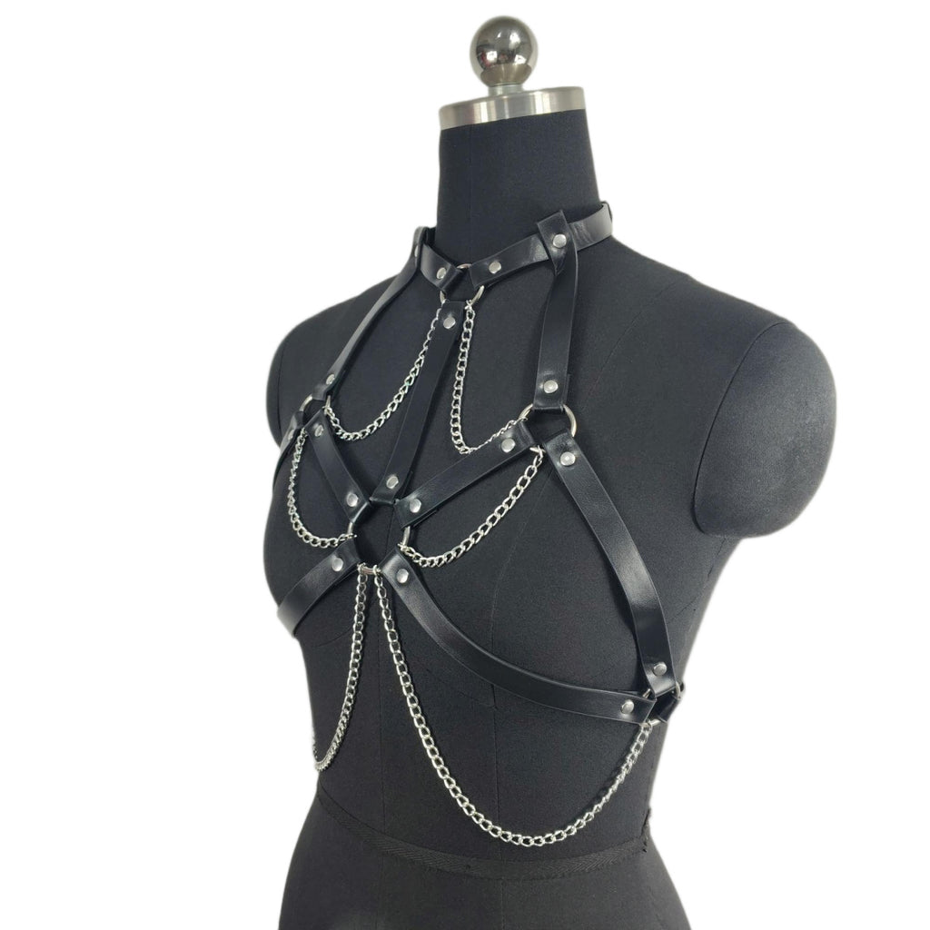 Bracelet en cuir de mode pour femmes avec chaîne