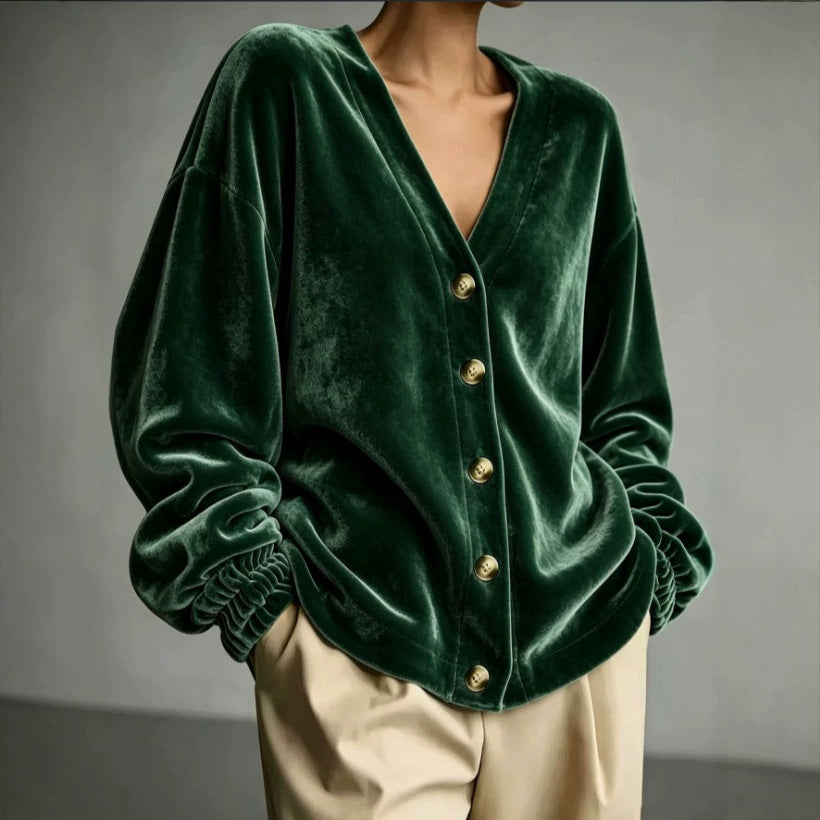 Sweat-shirt à cordes à capuchon Velours d'or Vêtements d'extérieur Carigan souple