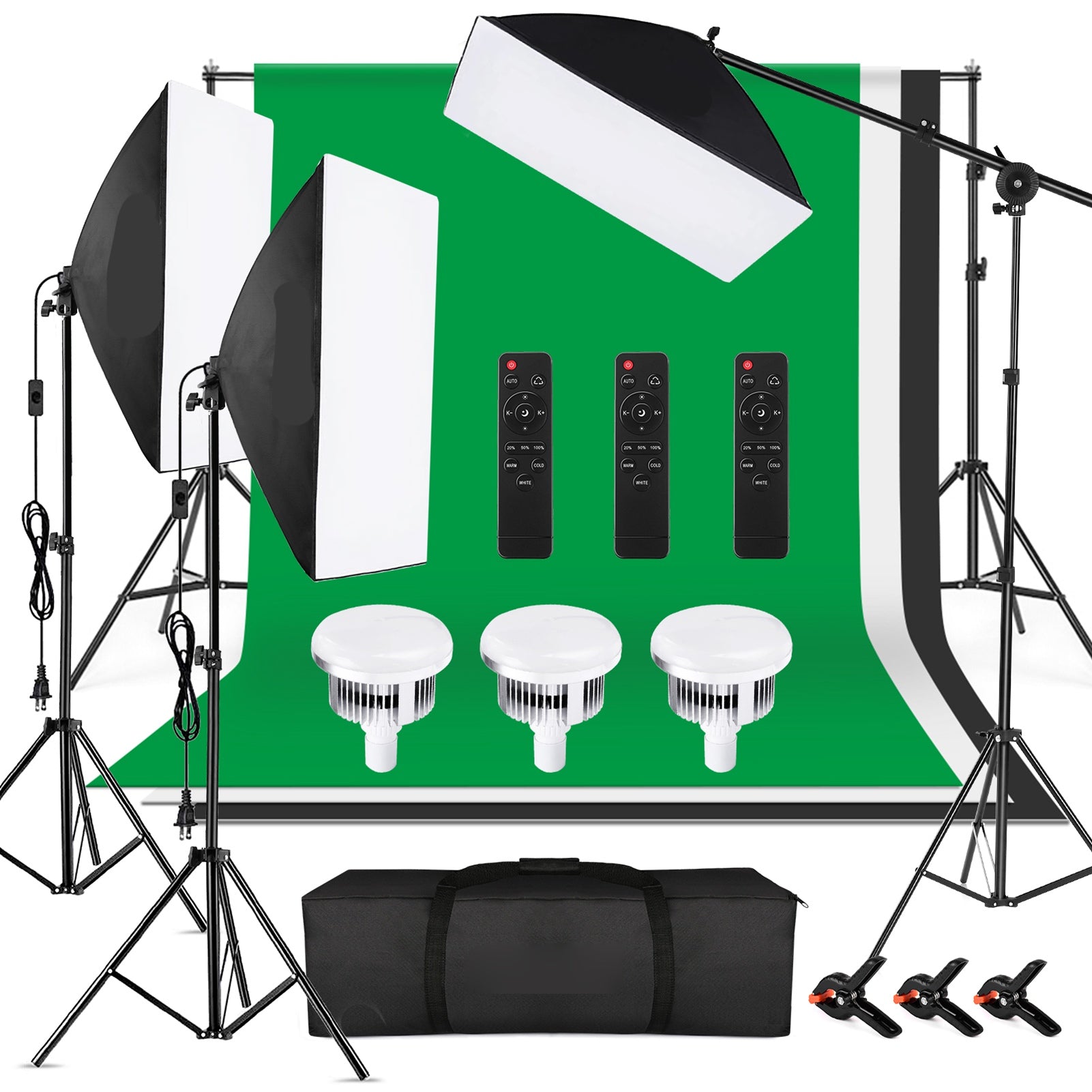 Studio Photography Light Kit d'éclairage Softbox comprenant 85W 3000K-6000K Bi Color Tempe