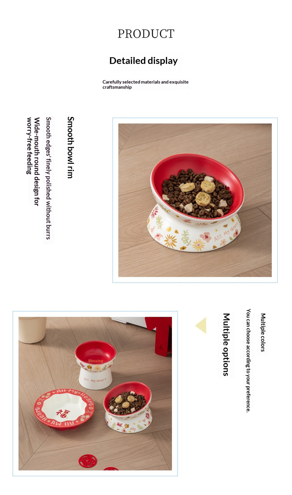 Lacy Ceramic Fu Pet Bowl