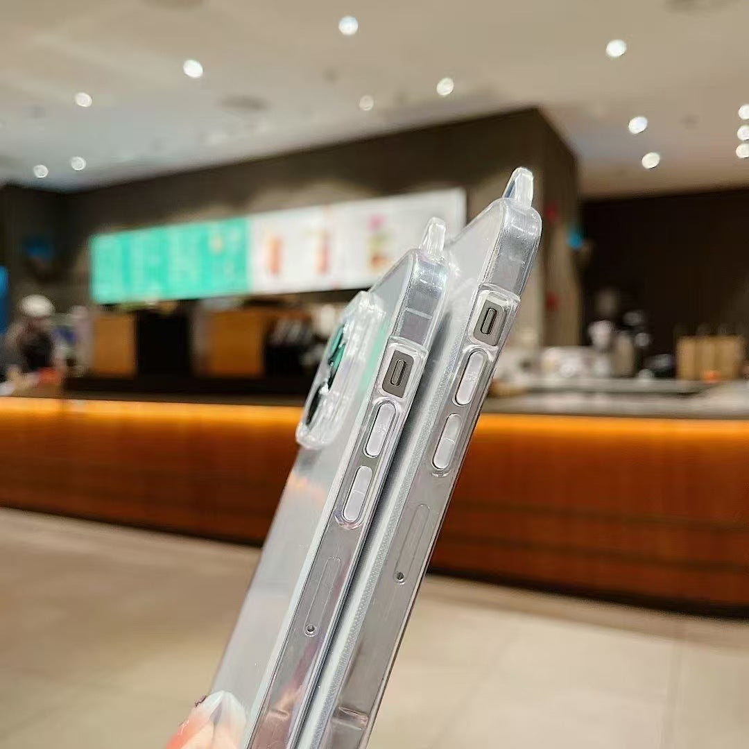Étui téléphonique haute définition pour les oreilles de chat transparentes