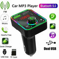 Voiture Bluetooth FM Emetteur USB Chargeur MP3 Lecteur mains libres Appel 2PCS