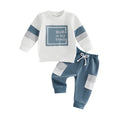 Letter-print pour enfants Top et Pantalons à manches longues