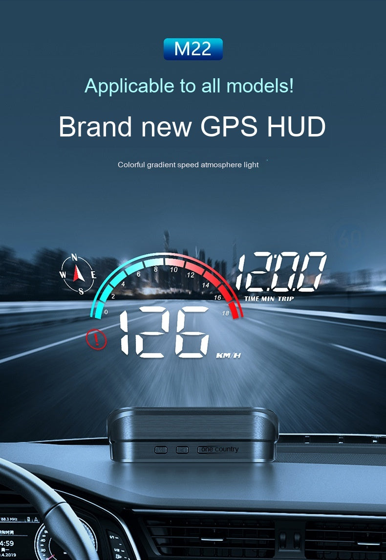 Affichage tête vers le haut Voiture GPS Vitesse universelle Compass HD Projecteur Version E-dog