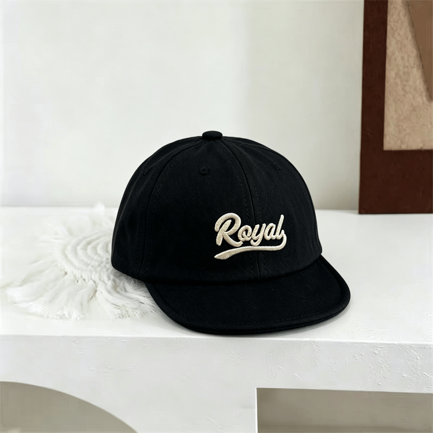 Summer Children's Plain-color Royal Letter-stitched Short-brim Casual Style Casquette de baseball W