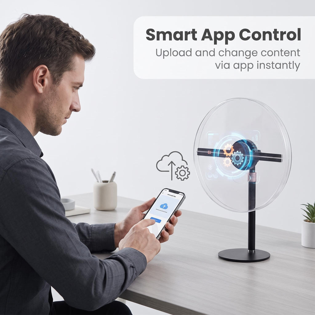 Wiilala 3D hologramme ventilateur 3D cercle App hologramme affichage publicitaire 224 lumières 11.81WiFi Ho